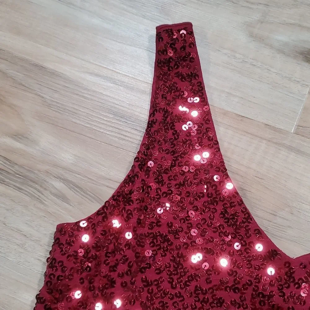 🔹️NWT J. Crew Red Sequined Vneck Sleeveless Top XSmall